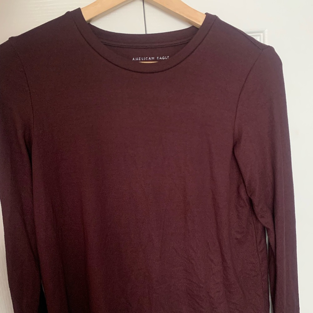 Soft and Stretchy Long Sleeve Maroon/Burgundy Shirt